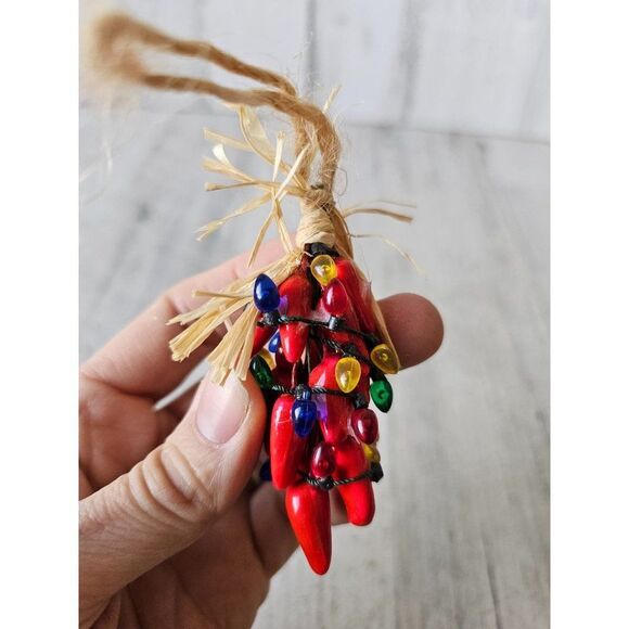 Chili pepper ornament lights unique Xmas tree - Picture 3 of 8